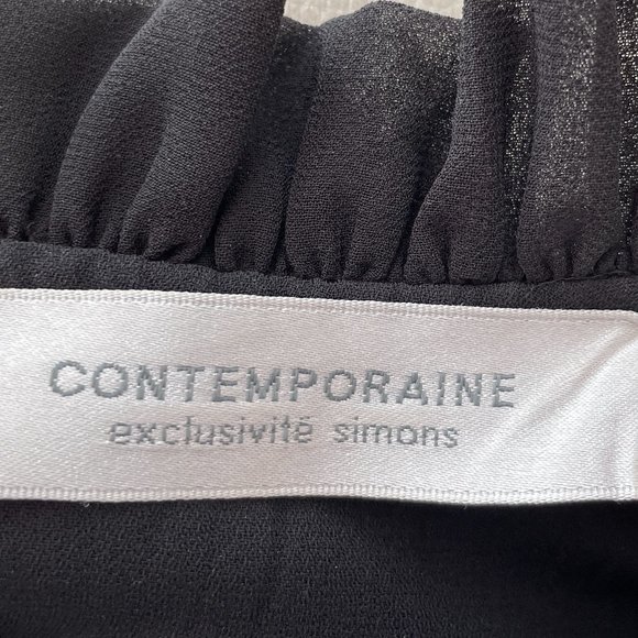 Contemporaine Black Pleated Dress - Picture 4 of 4